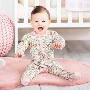 Magnetic Me Floral Kids Pajamas - Pink and White